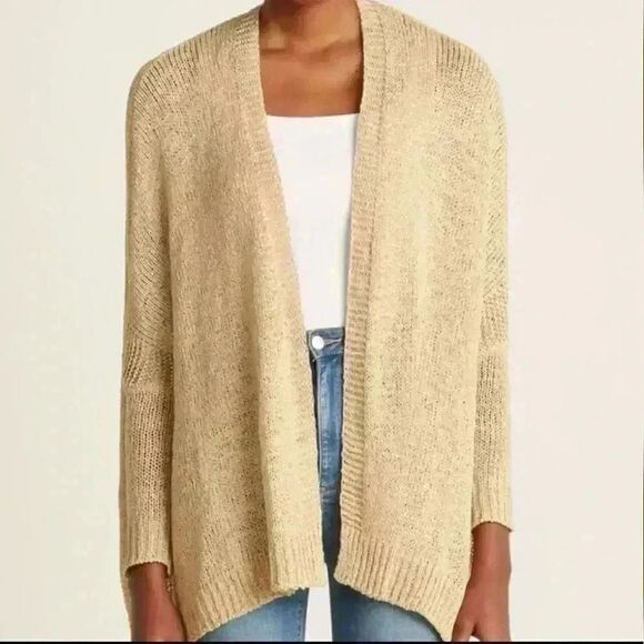 Catherine Malandrino Tan Cardigan Sweater Size Medium - Picture 1 of 6